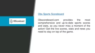 Obs Sports Scoreboard  Obscoreboard.com