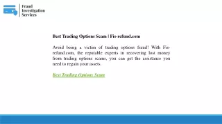 Best Trading Options Scam  Fis-refund.com