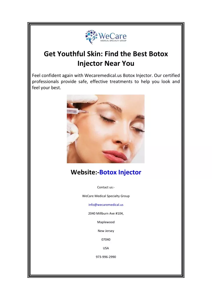 get youthful skin find the best botox injector