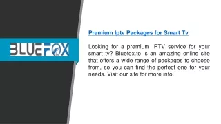 Premium Iptv Packages For Smart Tv  Bluefox.to