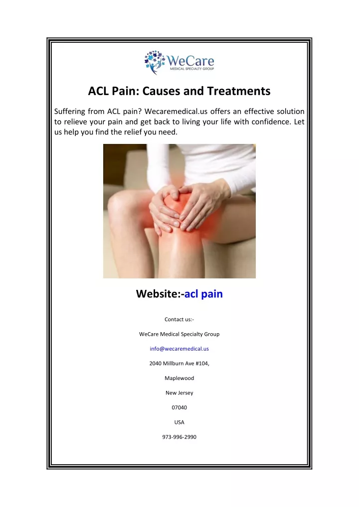 acl pain causes and treatments