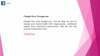 Chatgbt Zero  Zerogpt.com