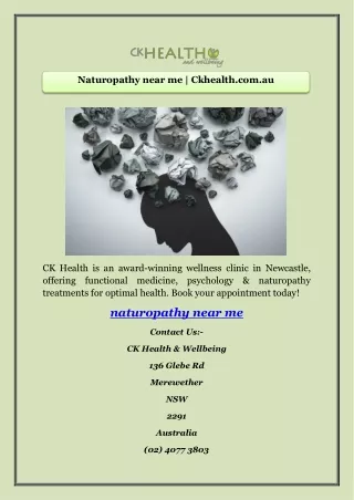 Naturopathy near me | Ckhealth.com.au