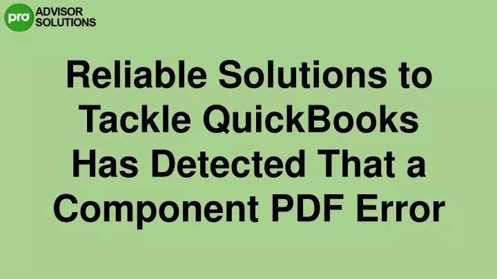 reliable solutions to tackle quickbooks