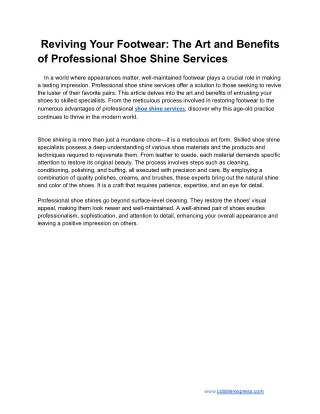 Reviving Your Footwear_ The Art and Benefits of Professional Shoe Shine Services