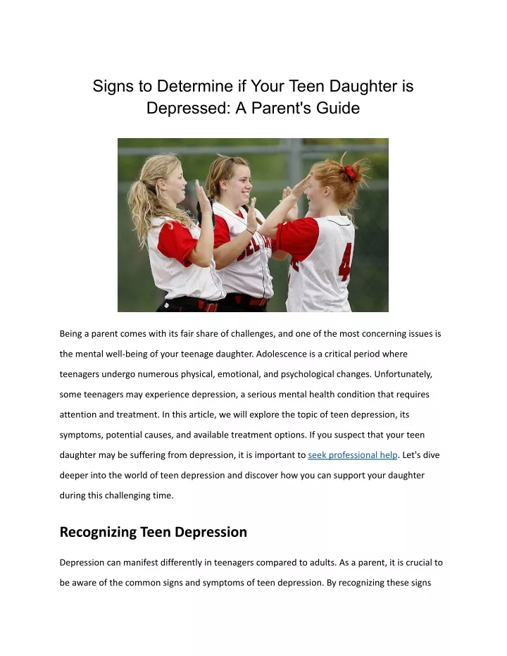 signs to determine if your teen daughter