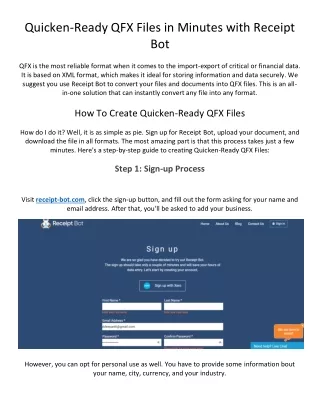 Quicken-Ready QFX Files in Minutes with Receipt Bot