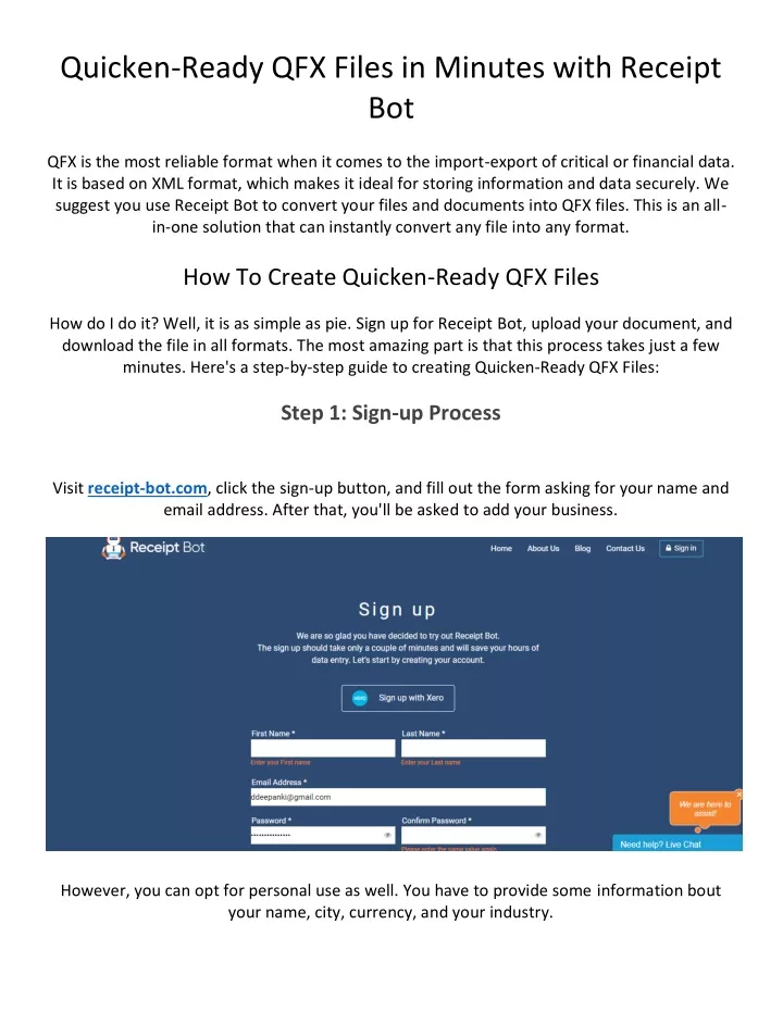 quicken ready qfx files in minutes with receipt