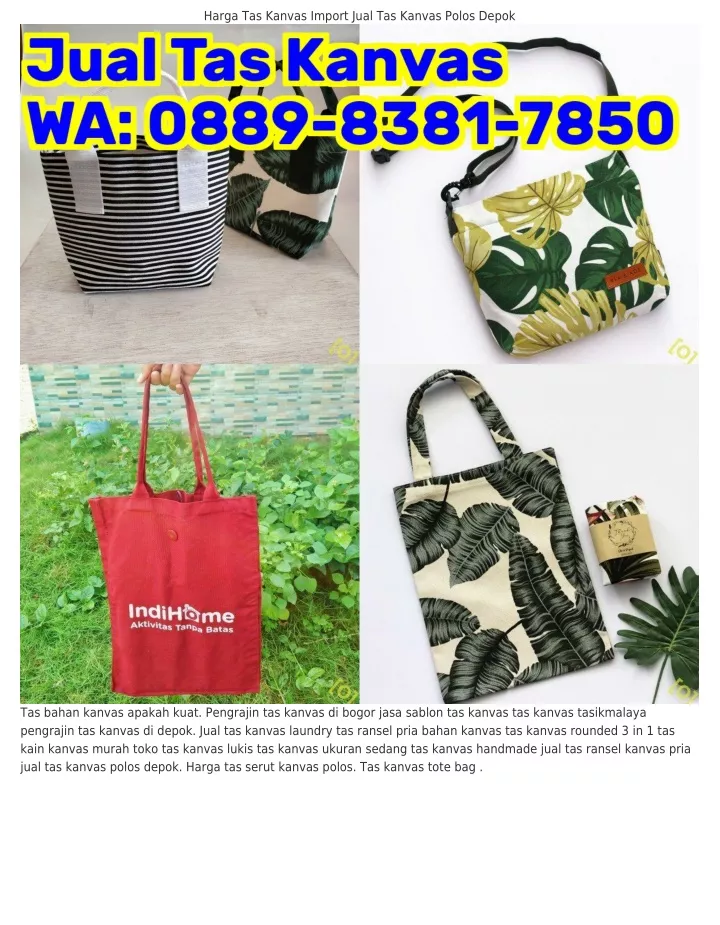 harga tas kanvas import jual tas kanvas polos