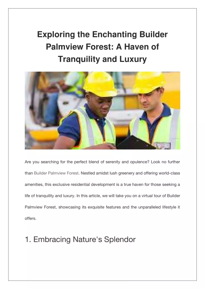 exploring the enchanting builder palmview forest