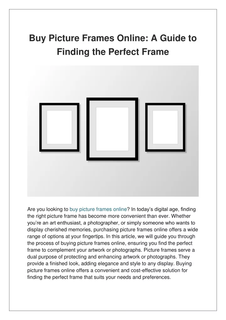 buy picture frames online a guide to finding