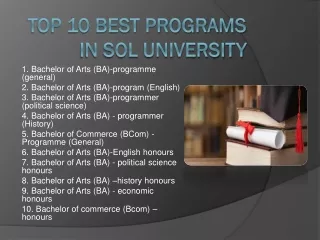 Top 10 best programs in sol university