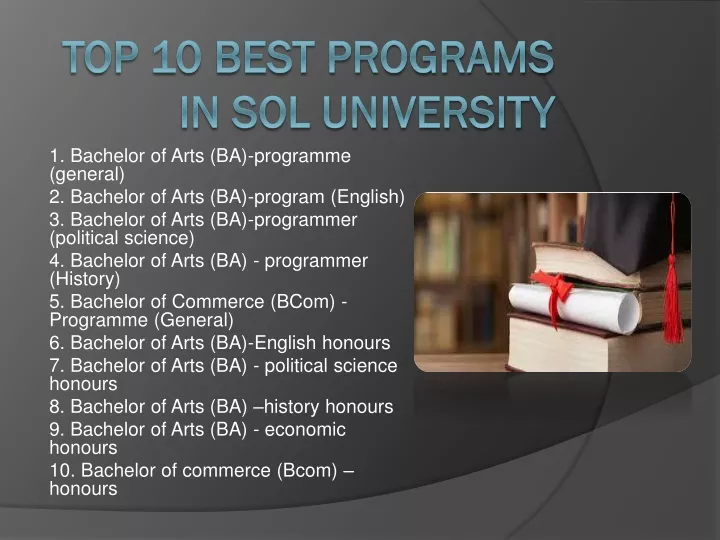 top 10 best programs in sol university