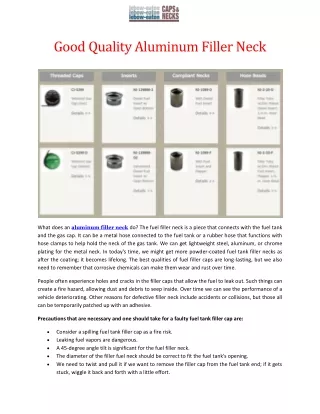 Good Quality Aluminum Filler Neck