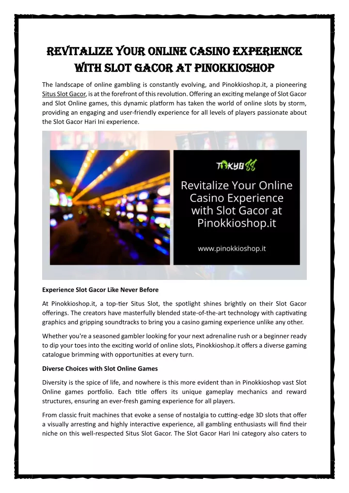 revitalize your online casino experience