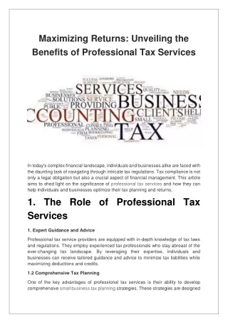 maximizing returns unveiling the benefits