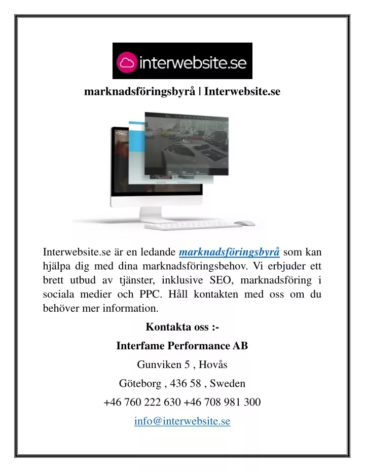 marknadsf ringsbyr interwebsite se