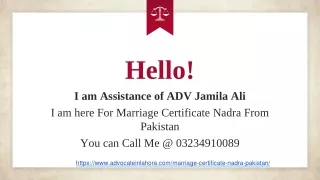 Nadra Marriage Certificate in Pakistan 2023 For New Couple