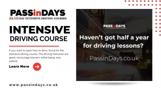 Pass In Days Intenisve Driving Course - PPt