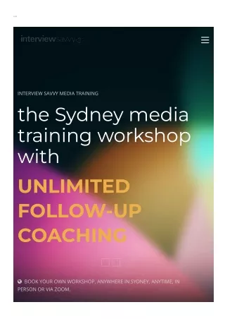 Media Training workshop | Sydney Media Training