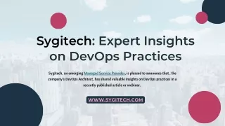 Sygitech Expert Insights on DevOps Practices