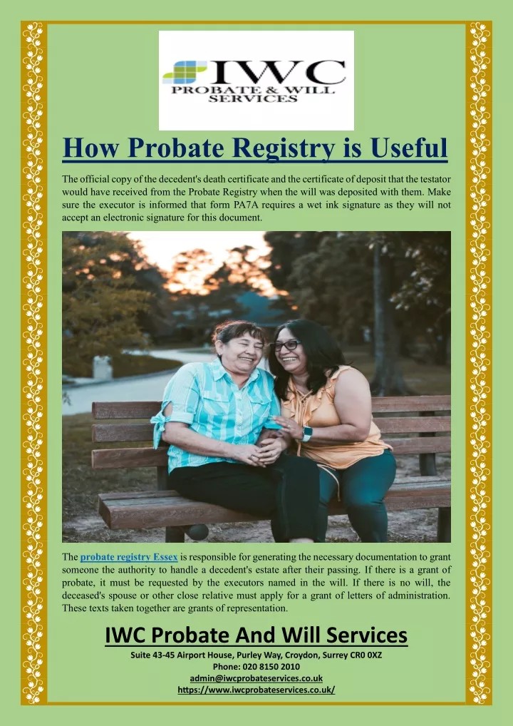 how probate registry is useful