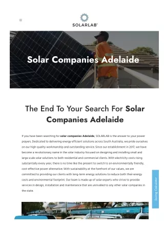 Solar Companies Adelaide