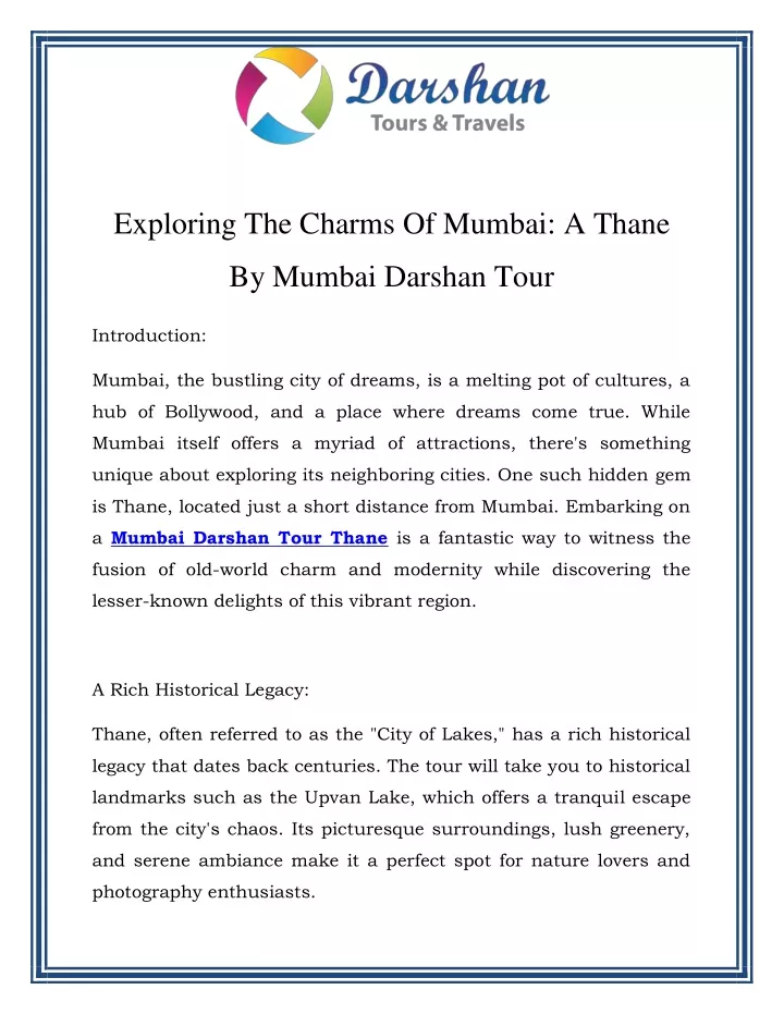 exploring the charms of mumbai a thane