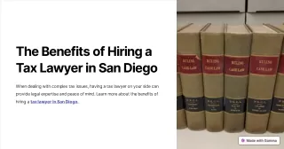 The Benefits of hiring a tax lawyer in San Diego