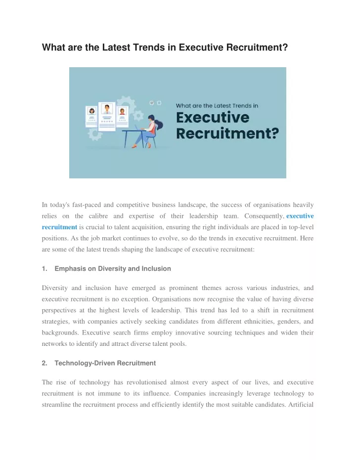 what are the latest trends in executive