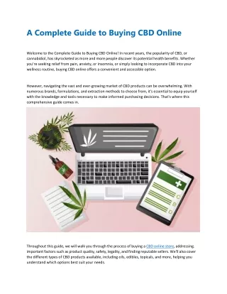 A Complete Guide to Buying CBD Online