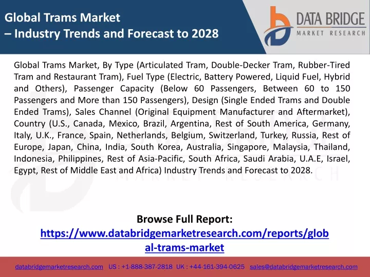 global trams market industry trends and forecast