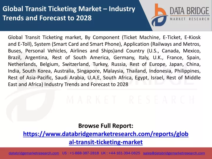 global transit ticketing market industry trends