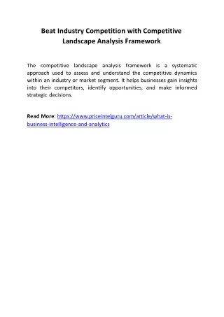 beat industry competition with competitive