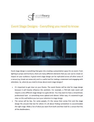 event stage designs everything you need to know