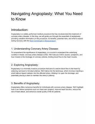 Navigating Angioplasty_ What You Need to Know