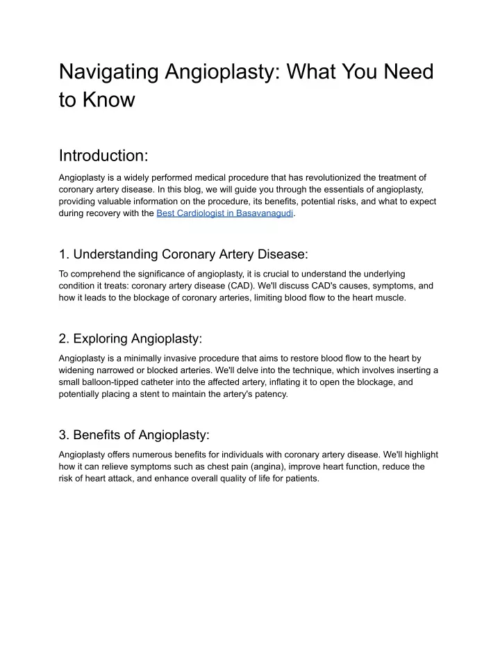navigating angioplasty what you need to know
