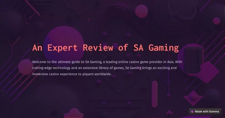 an expert review of sa gaming