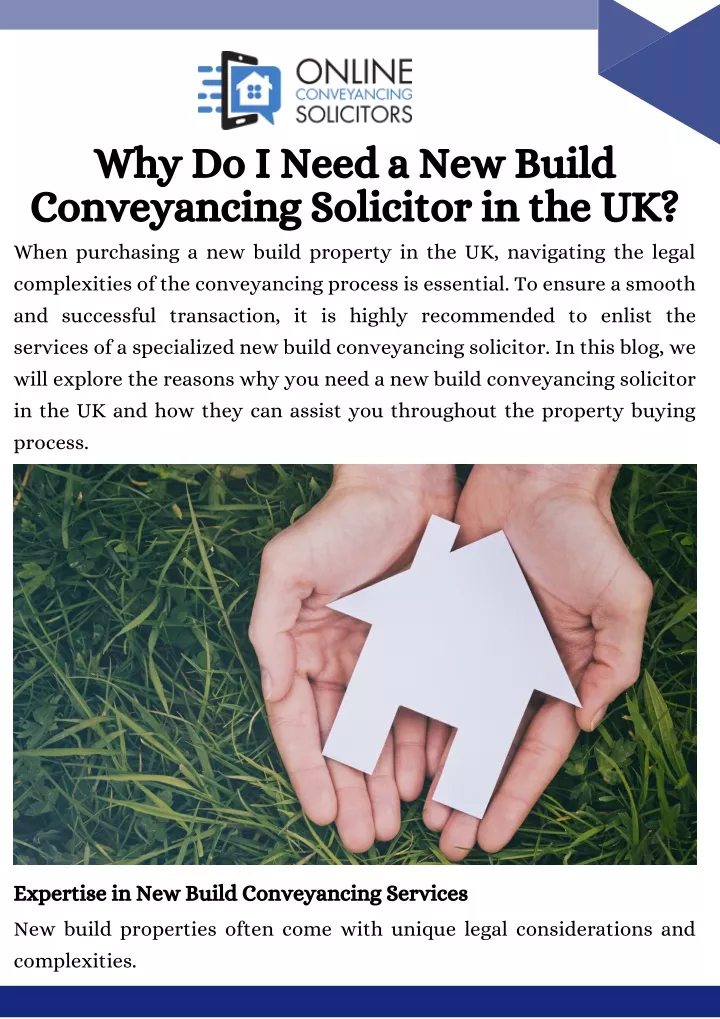 why do i need a new build conveyancing solicitor