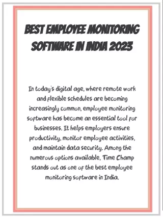 Best Employee Monitoring Software in India 2023