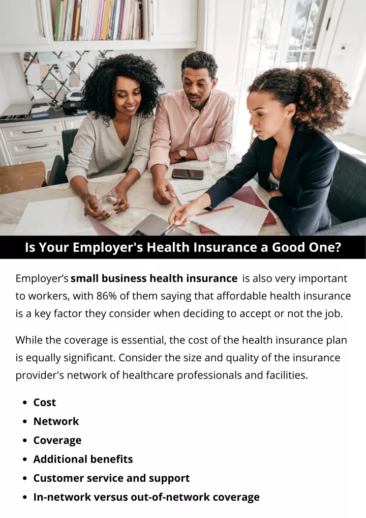 is your employer s health insurance a good one