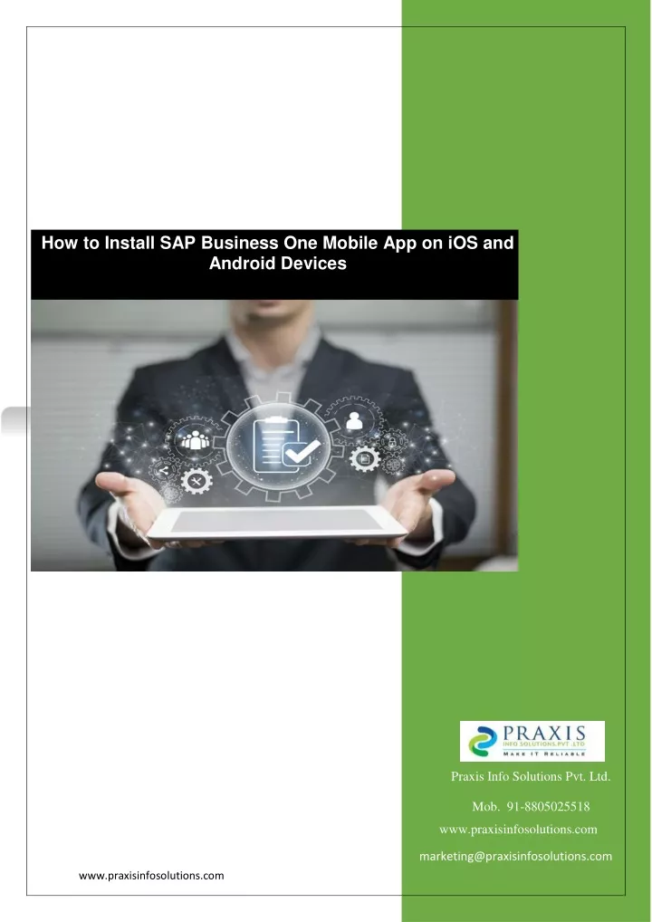 how to install sap business one mobile