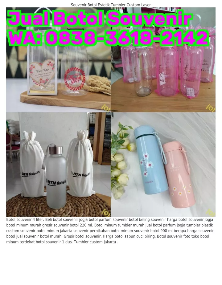 souvenir botol estetik tumbler custom laser