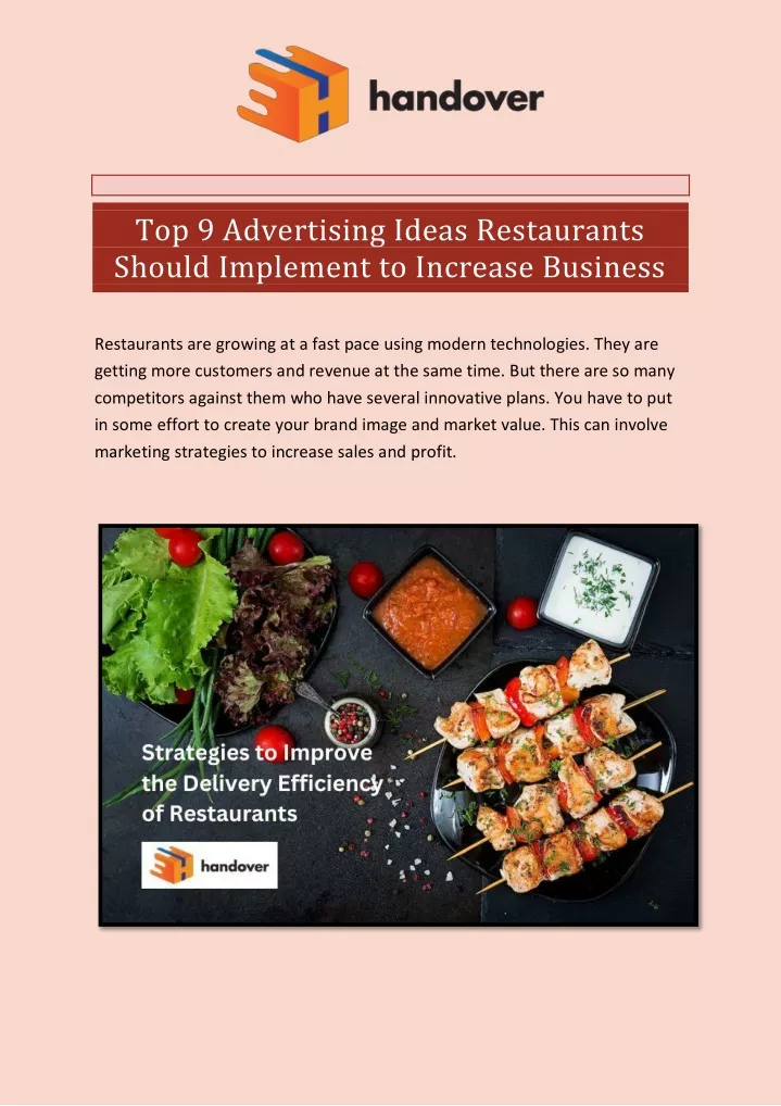 top 9 advertising ideas restaurants should