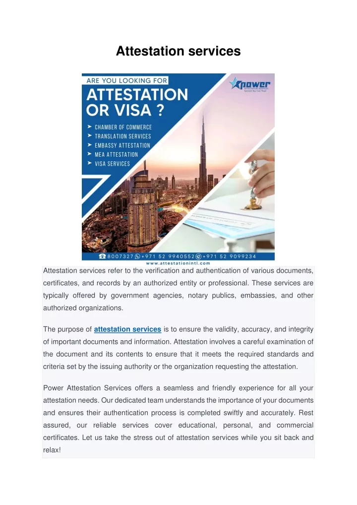 attestation services