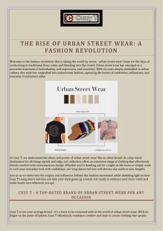 The Rise of Urban Street Wear A Fashion Revolution