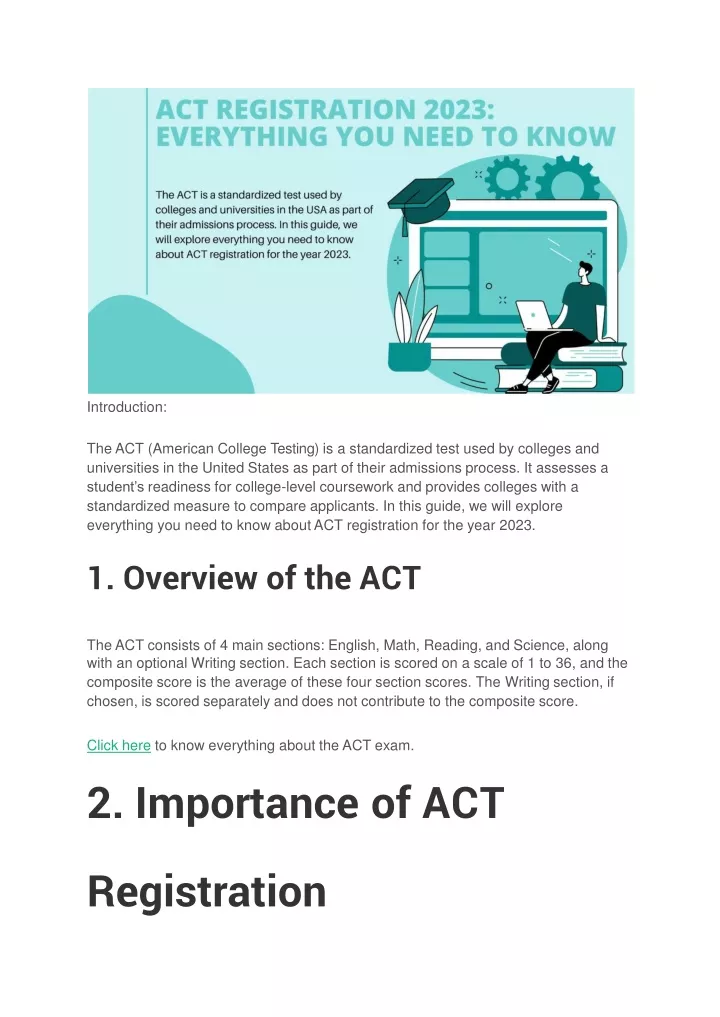 introduction the act american college testing