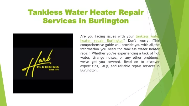 tankless water heater repair services in burlington