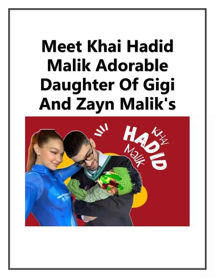 meet khai hadid malik adorable daughter of gigi