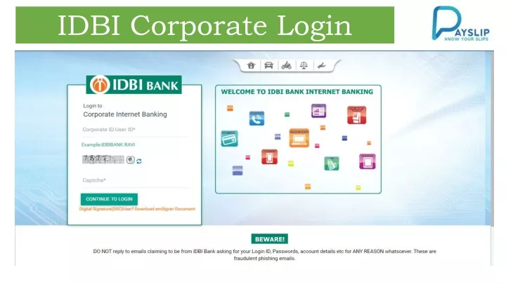 idbi corporate login